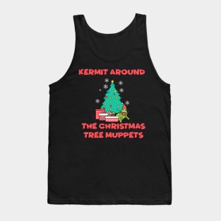 Kermit Around The Christmas Tree Muppets Tank Top